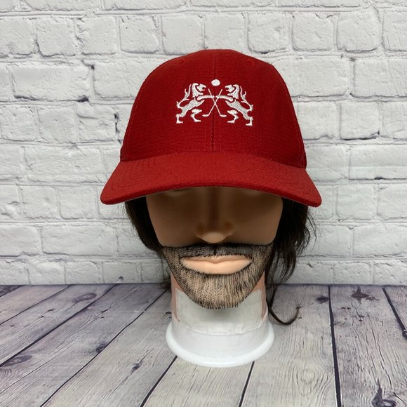 Royal Mayfair Golf Hat Cap Adult Stretch Fit L/XL Red Embroidered Logo Polyester - Picture 1 of 9